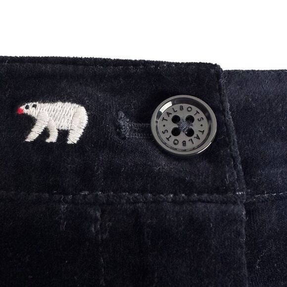 Talbots Polar bear-embroidered velveteen skirt in navy size 6 - Picture 3 of 5